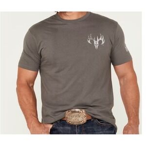 Buck Wear Graphic T-Shirt Large Gray Excellent Faith Family Firearms- Preloved